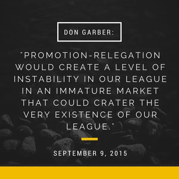 for or against promotion/relegation