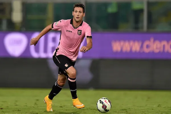 during the Serie A match between US Citta di Palermo and SS Lazio at Stadio Renzo Barbera on September 29, 2014 in Palermo, Italy.
