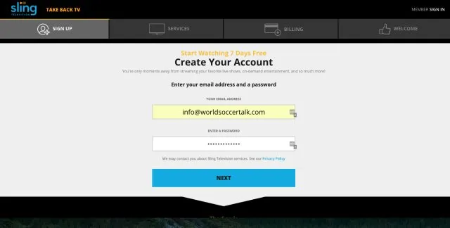slingtv-online-signup-page