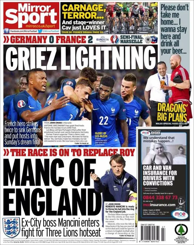 Daily Mirror Griez Lightning