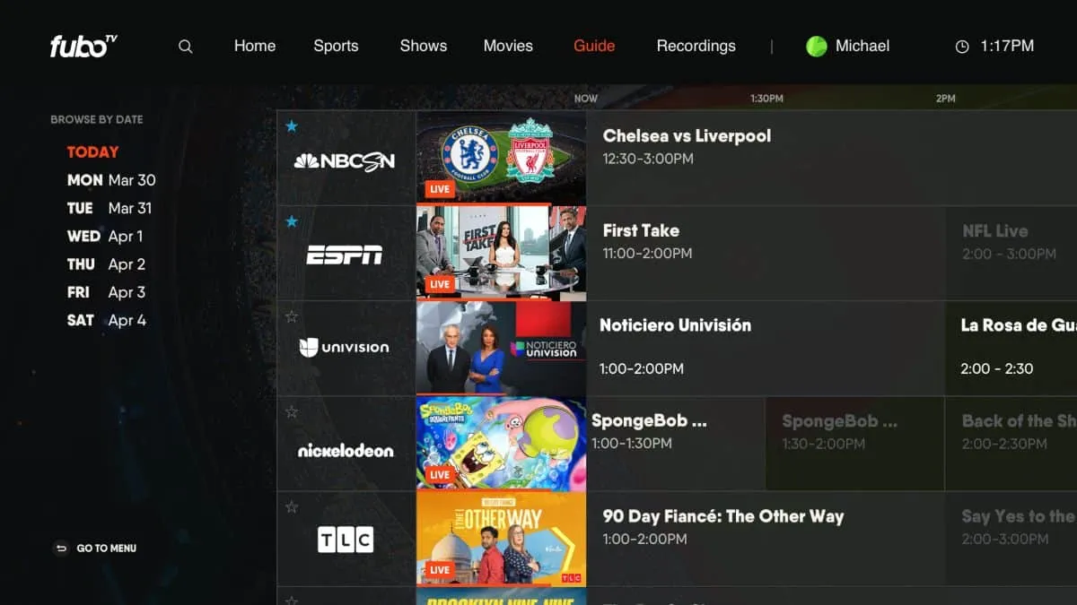 fuboTV 14-day trial