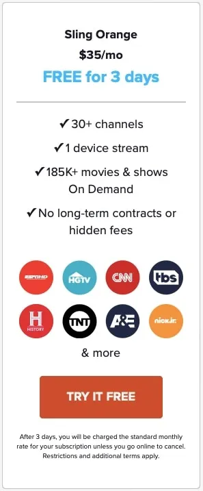 Sling TV offers free trial