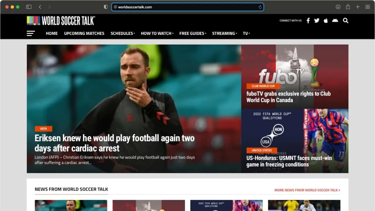 World Soccer Talk website