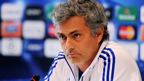MADRID, SPAIN - APRIL 26: Head coach of Real Madrid, Jose Mourinho answers a question during a press conference at Valdebebas training ground ahead of their UEFA Champions League semi-final first leg match against Barcelona on April 26, 2011 in Madrid, Spain. (Photo by Denis Doyle/Getty Images)