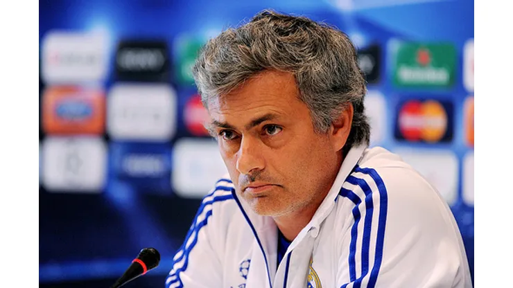 MADRID, SPAIN – APRIL 26: Head coach of Real Madrid, Jose Mourinho answers a question during a press conference at Valdebebas training ground ahead of their UEFA Champions League semi-final first leg match against Barcelona on April 26, 2011 in Madrid, Spain. (Photo by Denis Doyle/Getty Images)