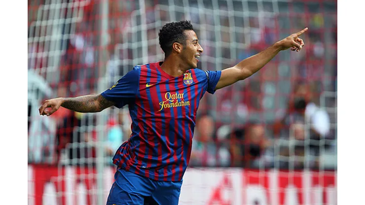 GEPA-26071150006 – MUENCHEN,DEUTSCHLAND,26.JUL.11 – FUSSBALL – Audi Cup 2011, FC Barcelona vs SC Internacional Porto Alegre. Bild zeigt den Jubel von Alcantara Thiago (Barcelona). Foto: GEPA pictures/ Thomas Bachun