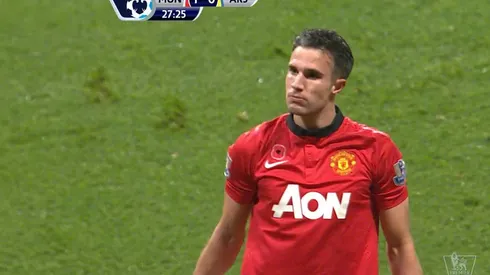 Robin van Persie Opens the Scoring For Manchester United Against Arsenal