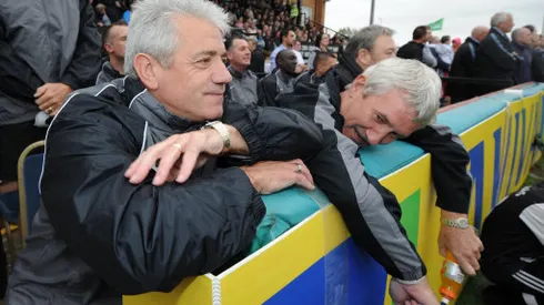 Kevin Keegan and Terry Mc Dermot during an Entertainers Reunited match at Kingston Park, Newcastle.