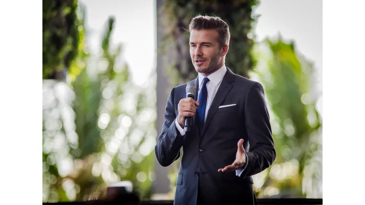 David Beckham announcing a MLS team being brought to Miami.