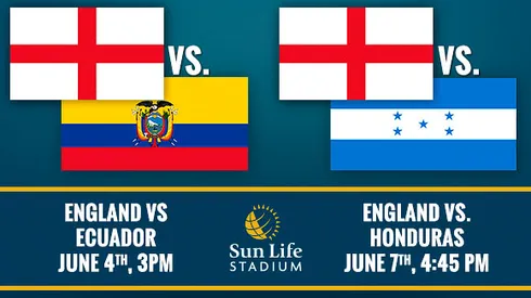 England Tickets Now On Sale For Miami Friendlies Against Ecuador and Honduras
