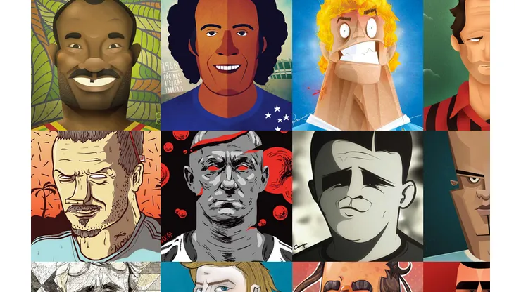 Some of the playing cards featuring art by Adrián Oviedo, Asclê de Oliveira, Thiago Ramon Grizilli and many others.