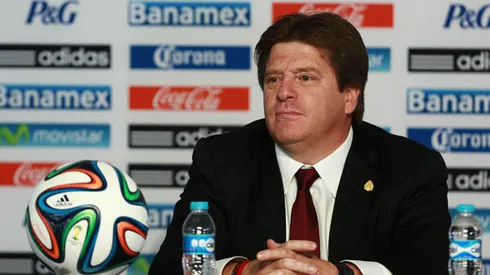 Ciudad de México, 9 de mayo de 2014. Miguel "El Piojo" Herrera durante la conferencia de prensa para anunciar la convocatoria final de la Selección Mexicana de Futbol para el mundial de Brasil 2014, celebrado en las instalaciones del CAR. Foto: Imago7/Daniel Cárdenas