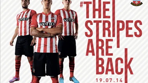 The Stripes Are Back! Southampton's Home Shirt For 2014/15 Season Returns With Classic Design