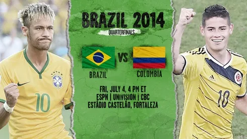 Brazil vs Colombia, Starting Lineups, TV Times and World Cup Open Thread