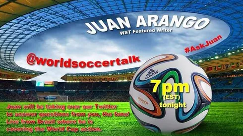 Ask Your World Cup Questions to Juan Arango Via Twitter Beginning at 7pm ET/4pm PT