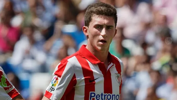 Aymeric Laporte of Athletic Club looks on during the La Liga match between Real Madrid CF and Athletic Club de Bilbao at Estadio Santiago Bernabeu on September 1, 2013 in Madrid, Spain.