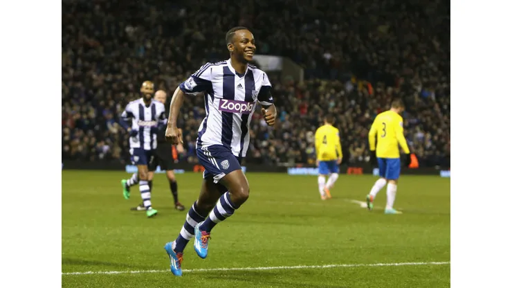 during the Premier League match between West Bromwich Albion and Newcastle United at The Hawthorns on January 1, 2014 in West Bromwich, England.