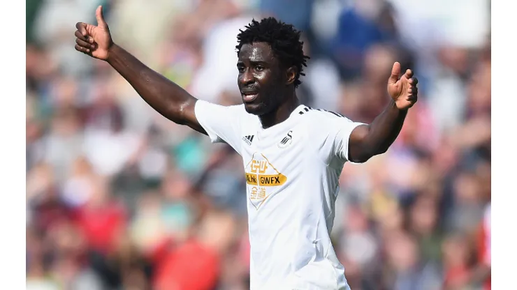 during the Barclays Premier League match between Swansea City and West Bromwich Albion at Liberty Stadium on August 30, 2014 in Swansea, Wales.