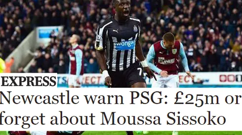 Newcastle midfielder Moussa Sissoko would consider move to Paris Saint-Germain