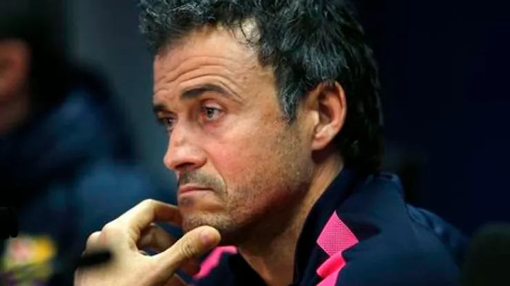 Barcelona's coach Luis Enrique attends a news conference ahead of their Champions League soccer match against Paris St Germain (PSG), at Ciutat Esportiva Joan Gamper in Sant Joan Despi, near Barcelona December 9, 2014. REUTERS/Gustau Nacarino