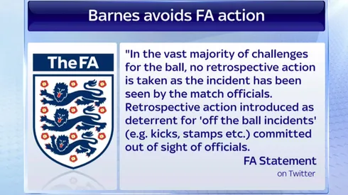 No FA action against Burnley's Ashley Barnes for Nemanja Matic foul