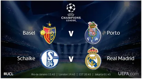 Schalke vs Real Madrid and Basel vs Porto, TV times and open thread