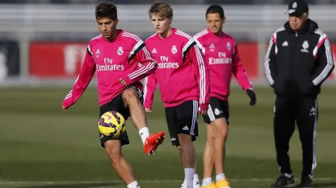 MADRID, SPAIN - JANUARY 29: ... of Real Madrid ... during a training session at Valdebebas training ground on January 29, 2015 in Madrid, Spain. (Photo by Angel Martinez/Real Madrid via Getty Images)