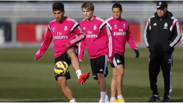 MADRID, SPAIN – JANUARY 29: ... of Real Madrid ... during a training session at Valdebebas training ground on January 29, 2015 in Madrid, Spain. (Photo by Angel Martinez/Real Madrid via Getty Images)