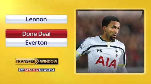 Tottenham winger Aaron Lennon loaned to Everton