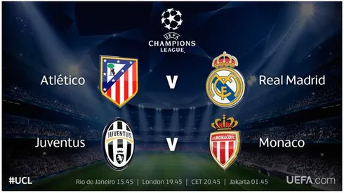 Atletico Madrid vs Real Madrid and Juventus vs Monaco: TV times and open thread