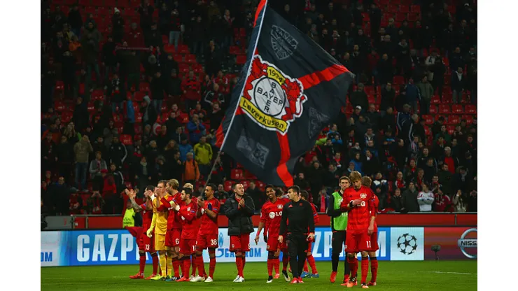 during the UEFA Champions League round of 16 match between Bayer 04 Leverkusen and Club Atletico de Madrid at BayArena on February 25, 2015 in Leverkusen, Germany.