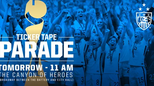 NYCFC & New York Red Bulls floats in USWNT ticker tape parade