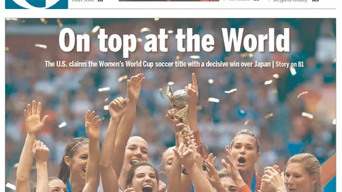 Newspaper front covers herald USA’s Women’s World Cup triumph