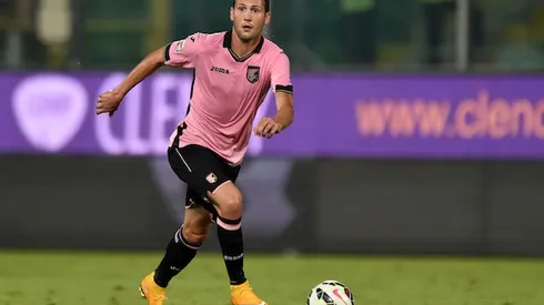 during the Serie A match between US Citta di Palermo and SS Lazio at Stadio Renzo Barbera on September 29, 2014 in Palermo, Italy.