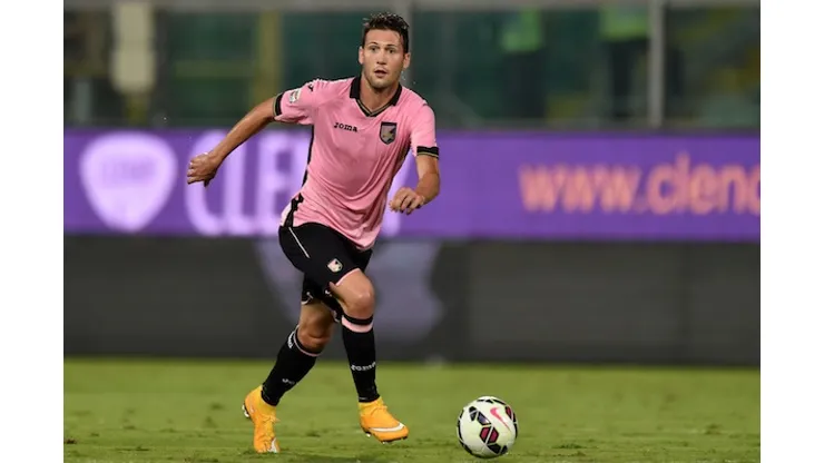during the Serie A match between US Citta di Palermo and SS Lazio at Stadio Renzo Barbera on September 29, 2014 in Palermo, Italy.