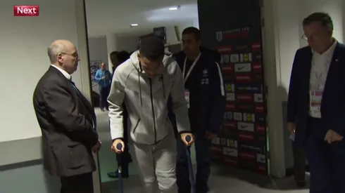 Injured Anthony Martial leaves Wembley with ankle wrapped