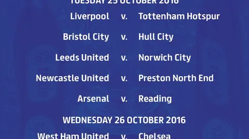 League Cup games on US TV and streaming: Oct. 2016