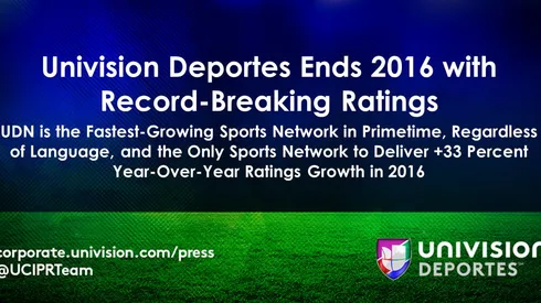 Univision Deportes ends 2016 with record-breaking ratings
