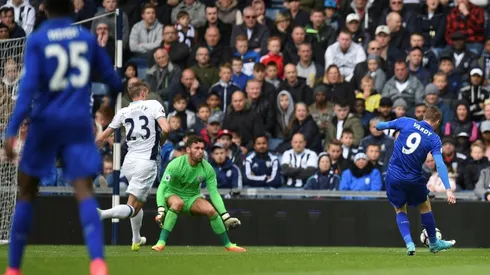 Vardy strikes to haul Leicester to safety