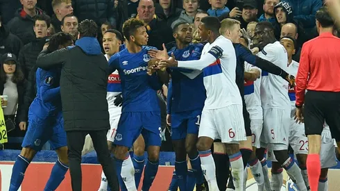 Police quiz man over Everton-Lyon trouble