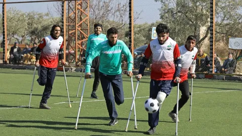 War amputee footballers tackle, shoot, score in rebel-held Syria