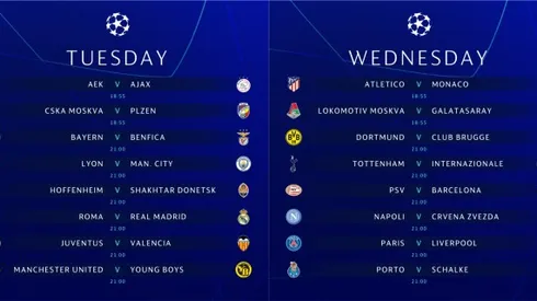 Champions League TV schedule for USA: November 27-28, 2018