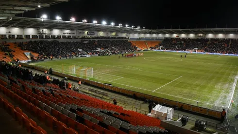Blackpool fan stages 40-minute protest — on roof of Arsenal bus