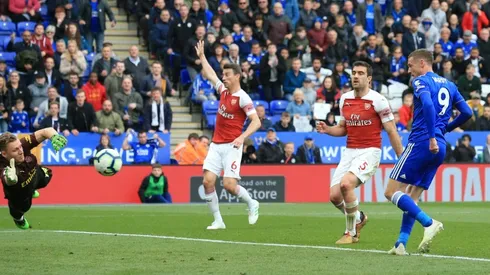 Vardy double deals fresh blow to Arsenal's Champions League hopes