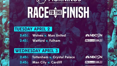 EPL commentator assignments on NBC Sports, April 2-3