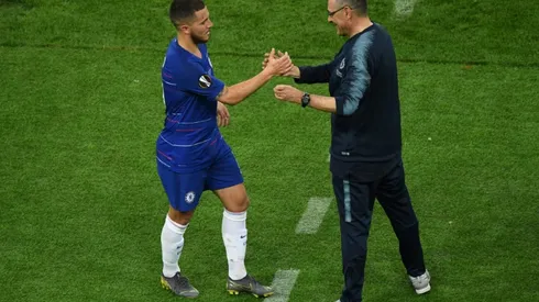 Chelsea celebrate before facing uncertain future without Hazard