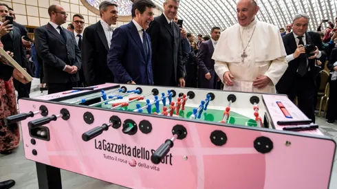 Pope reminds 6,000 youngsters that football 'is a game'