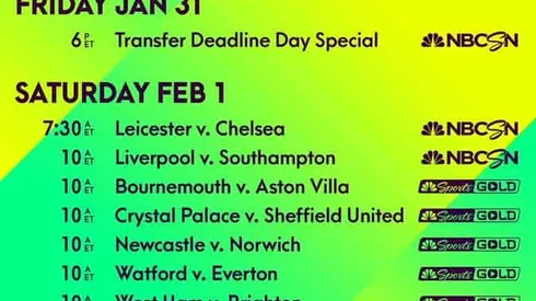 EPL Commentators on NBC Sports: Jan. 31, 2020