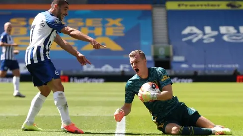 Arsenal keeper Leno stretchered off in agony off at Brighton