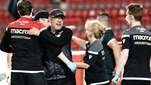 Union Berlin celebrate staying up with fans in club car park